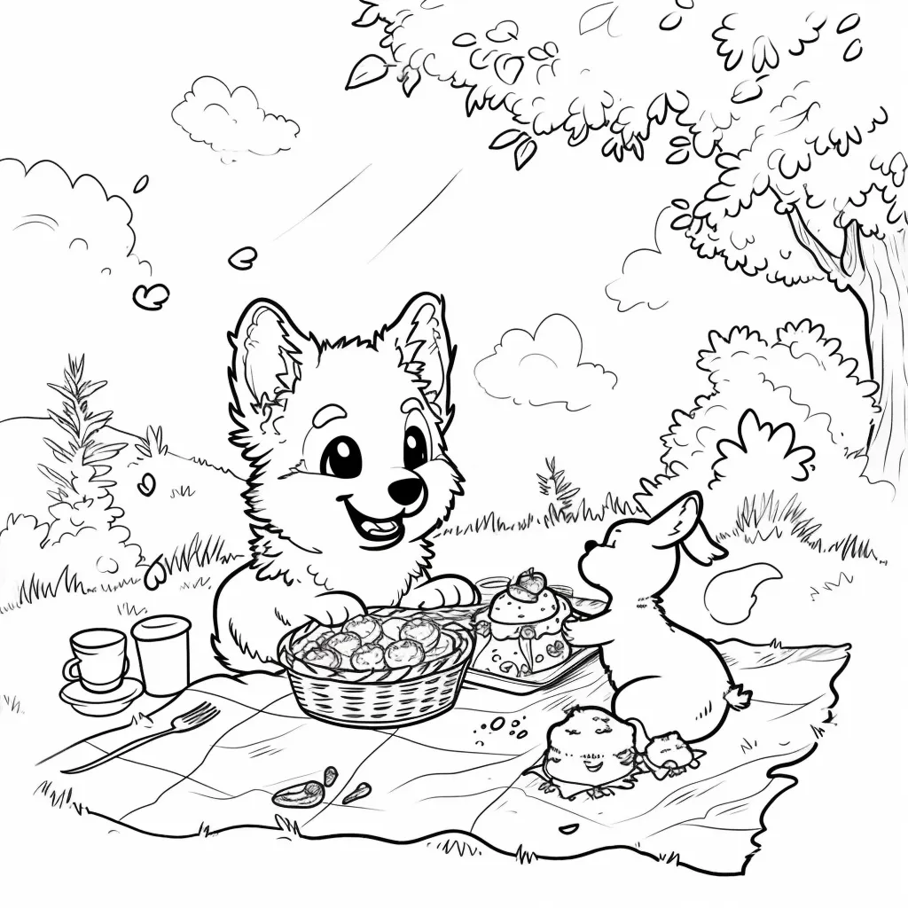 coloriage Chien Kawaii a imprimer