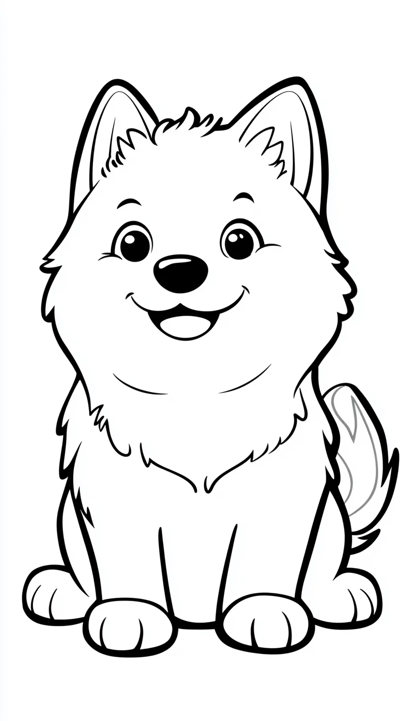 coloriage Chien Kawaii pour enfant de à imprimer