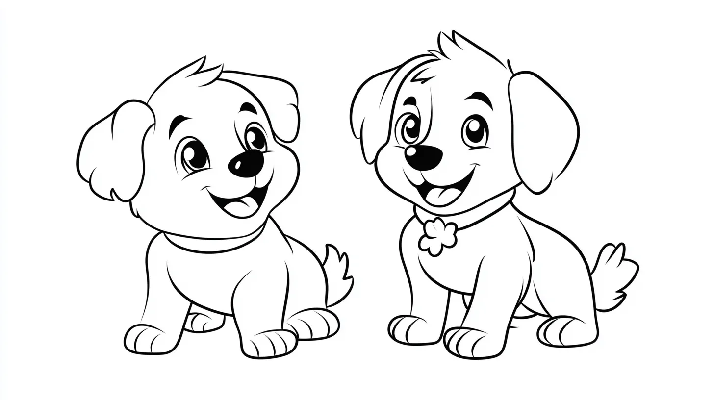 coloriage Chien Kawaii et apprentissage