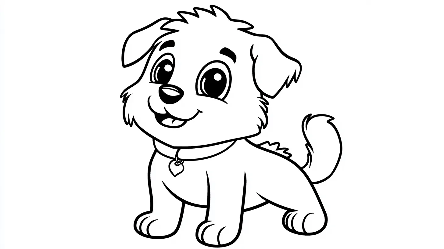 coloriage Chien Kawaii pour enfant 1