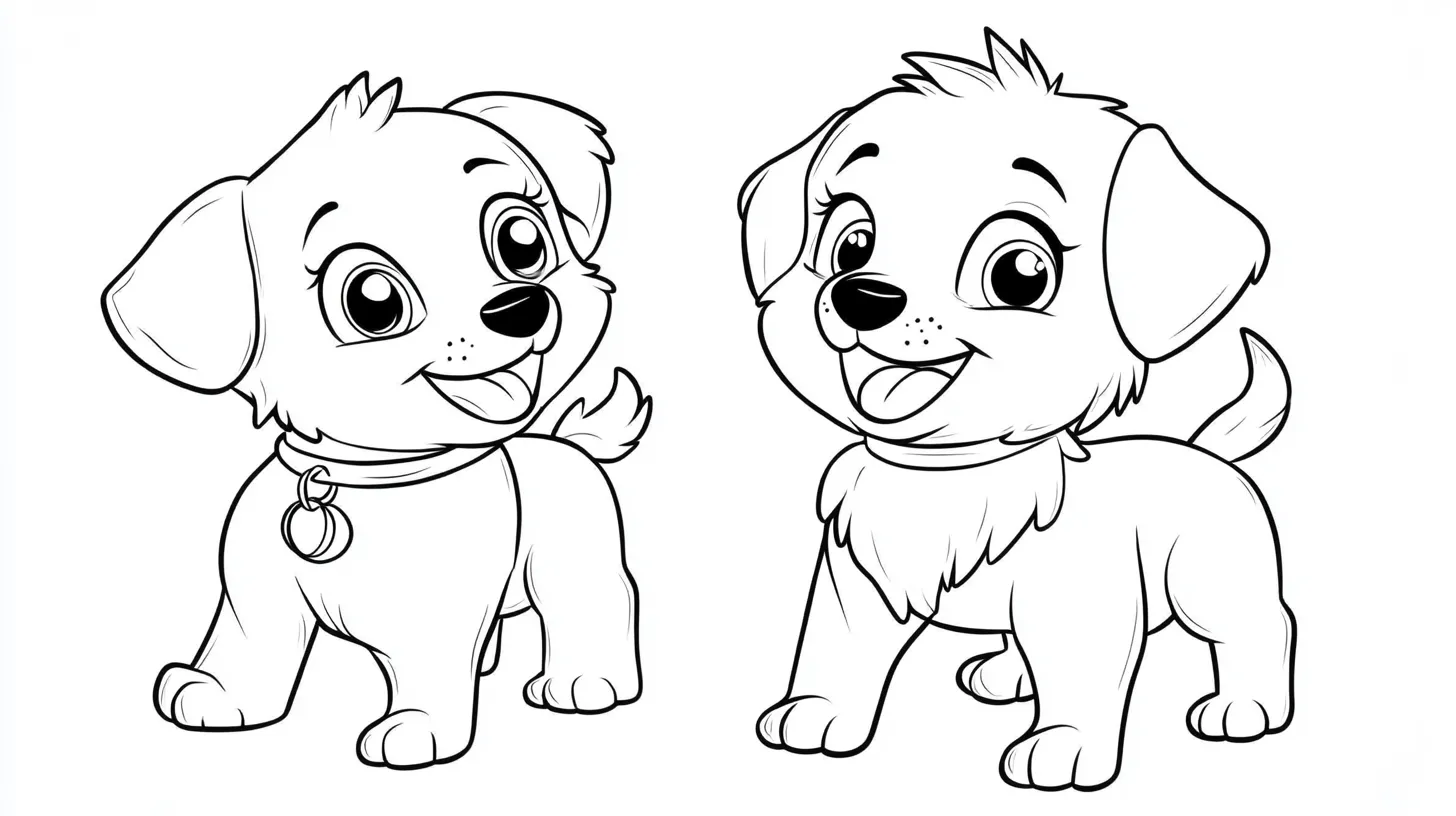 coloriage Chien Kawaii a imprimer gratuitement