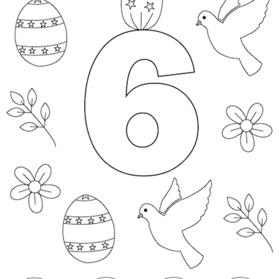 coloriage Chiffre pour enfant de 6 ans 1