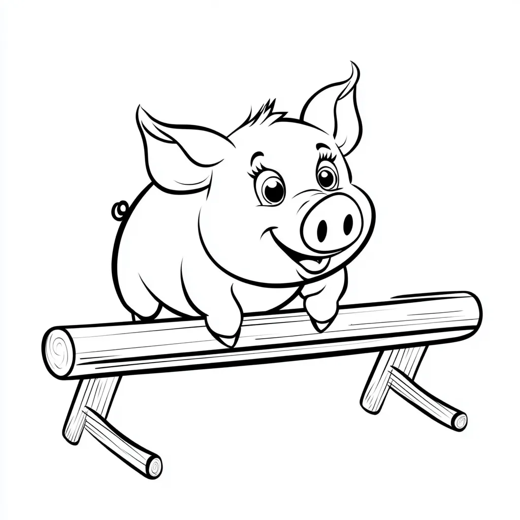 coloriage Cochon educatif pour enfant 1