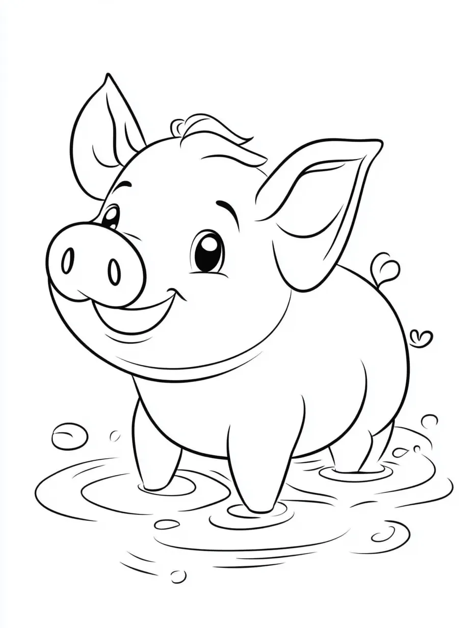 coloriage Cochon pour enfant à imprimer