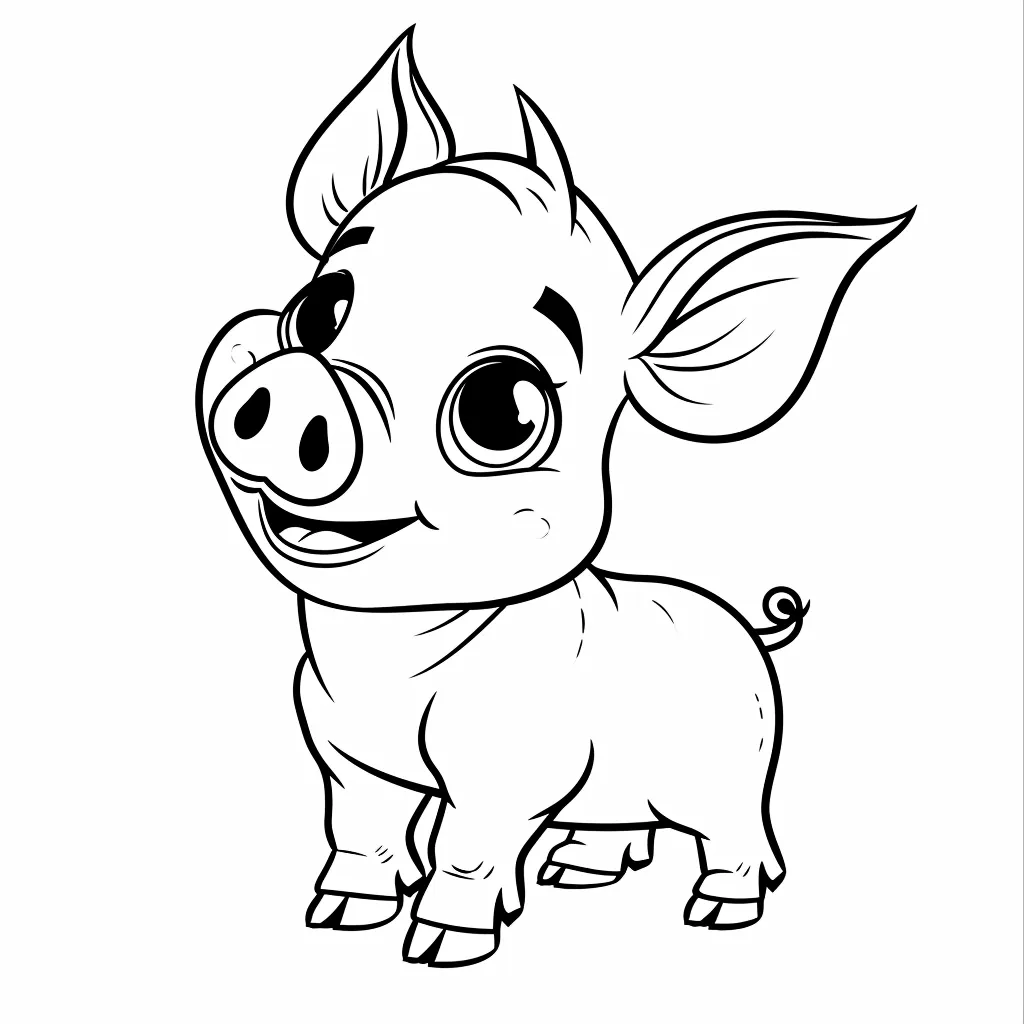 coloriage Cochon à imprimer pour enfant de 6 ans