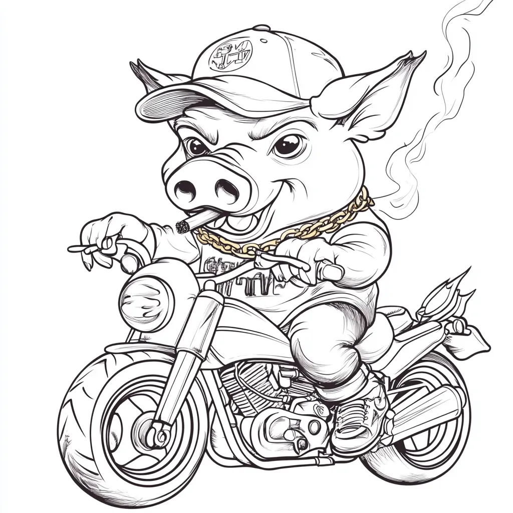 coloriage Cochon à imprimer pour enfant de 7 ans