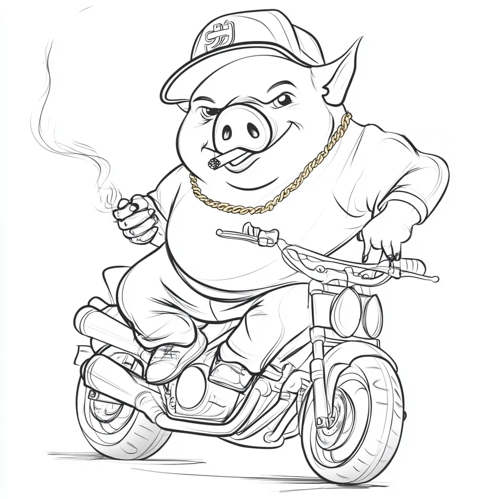 coloriage Cochon à imprimer pour enfant de 8 ans