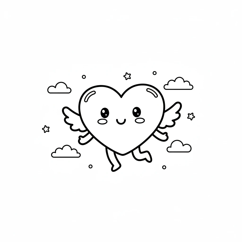 coloriage Coeur pour enfants à imprimer