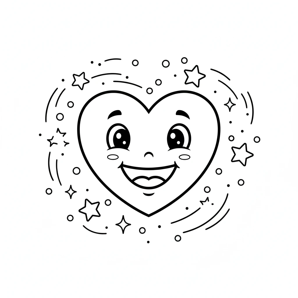 coloriage Coeur pour enfant de 5 ans