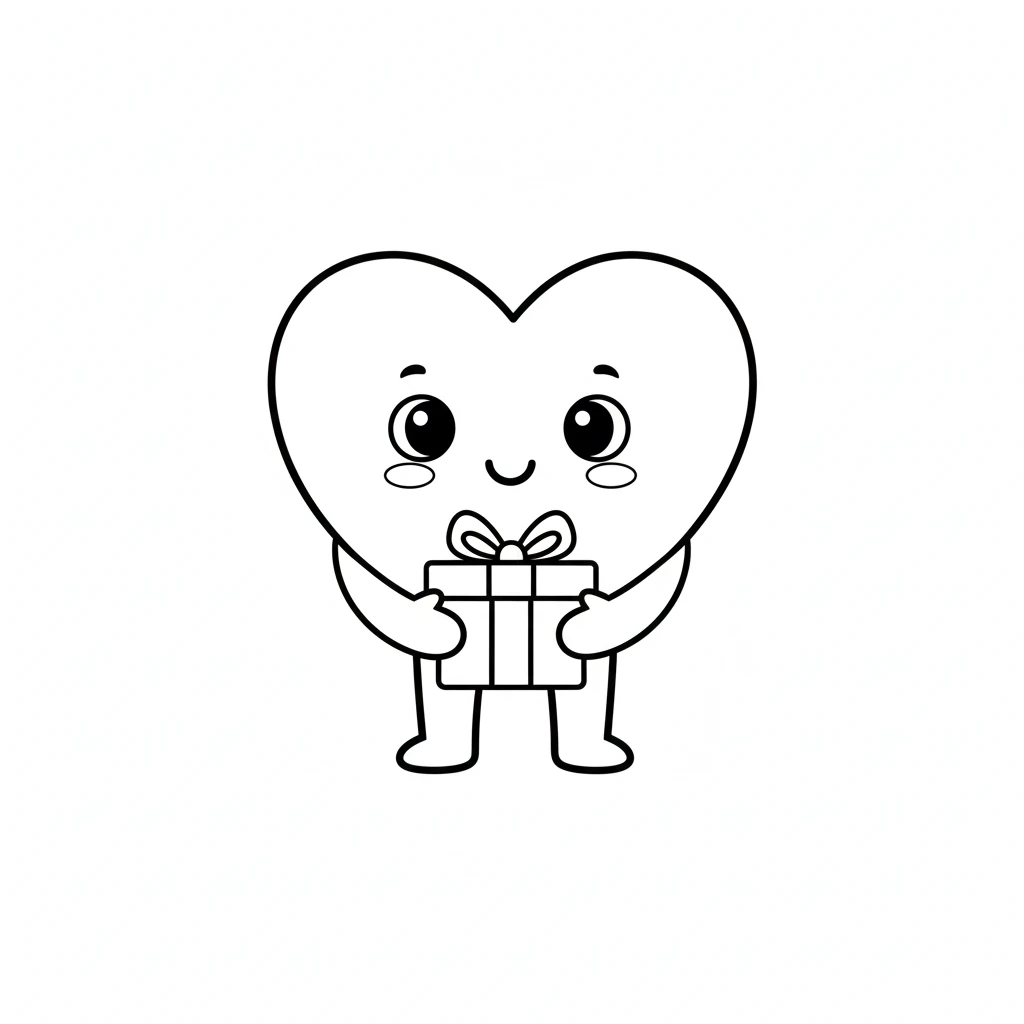 coloriage Coeur pour enfant de 4 ans
