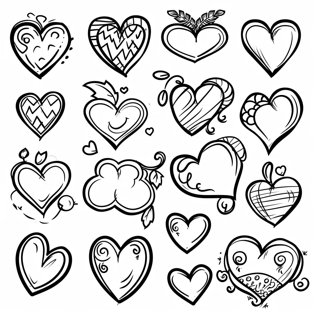 coloriage Coeur et decoupage