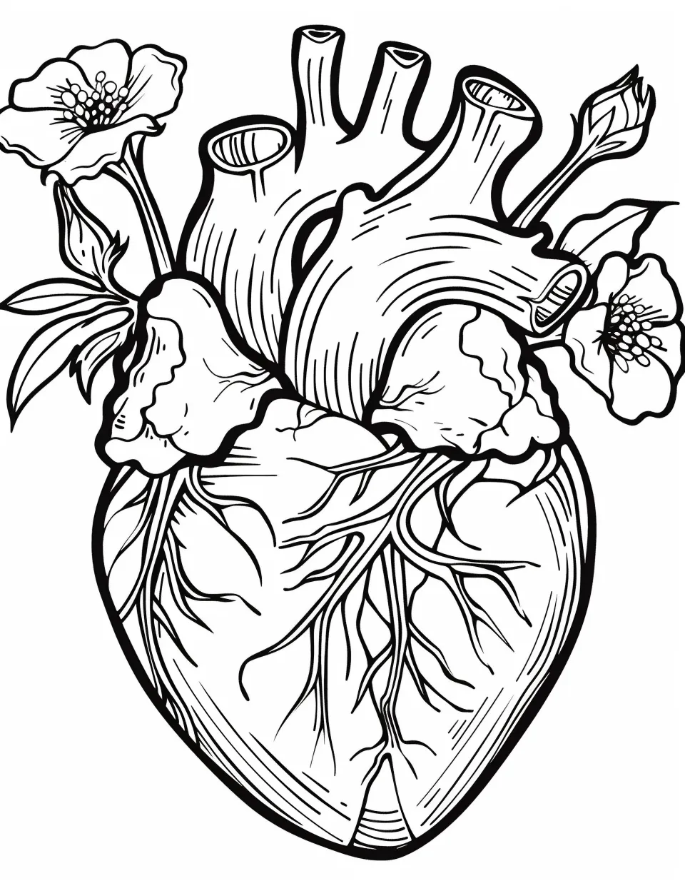 coloriage Coeur educatif pour enfant