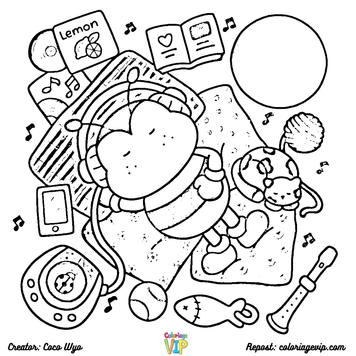 coloriage Comfy Days d'enfant a imprimer