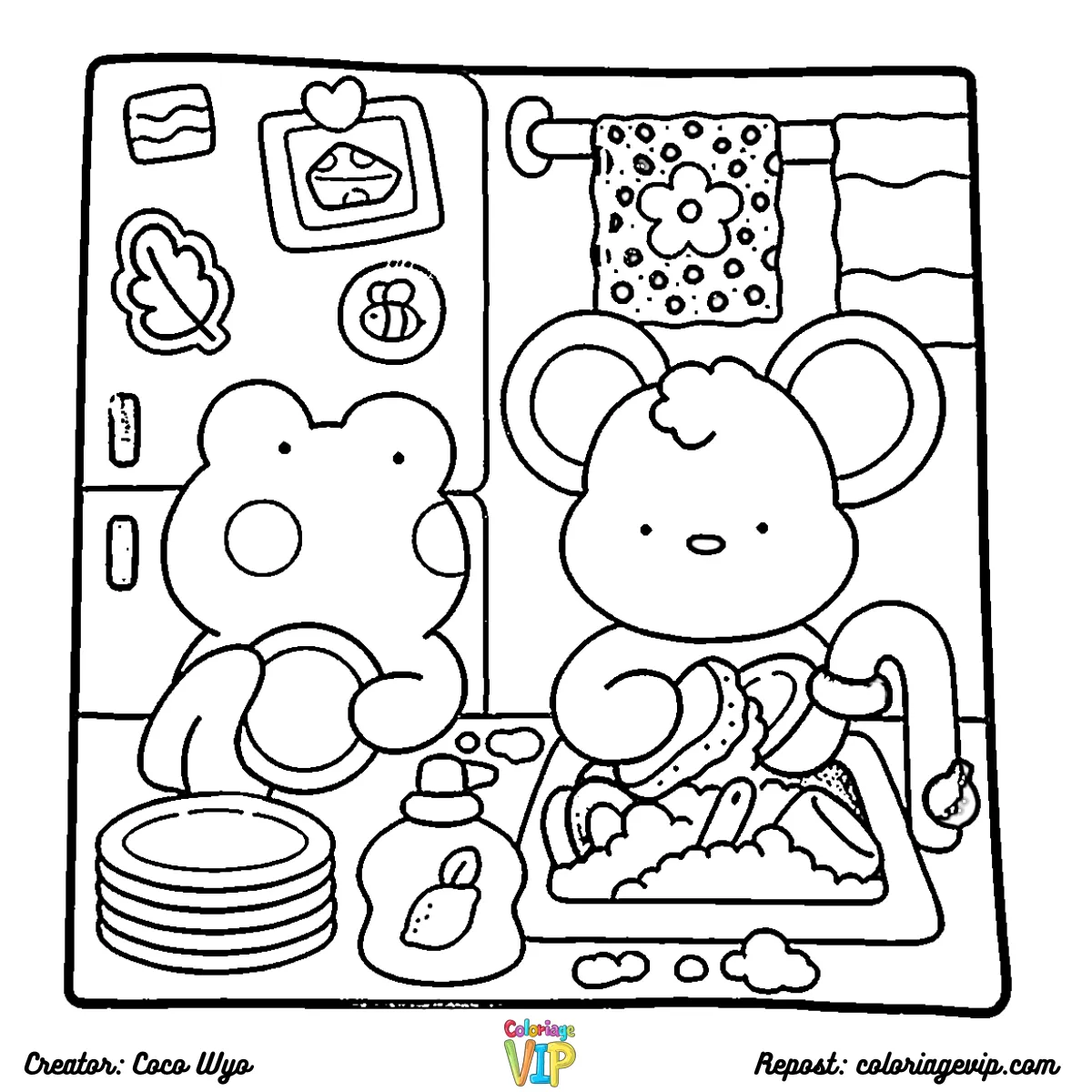 coloriage Comfy Days à imprimer pour enfant de 7 ans