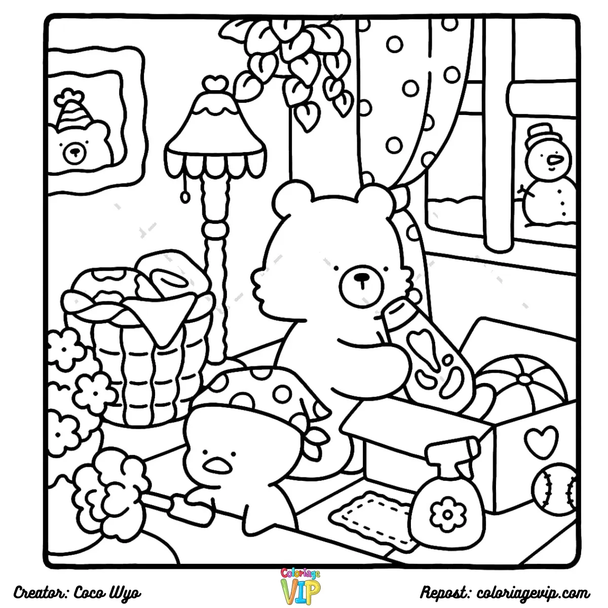 coloriage Comfy Days à imprimer pdf gratuit