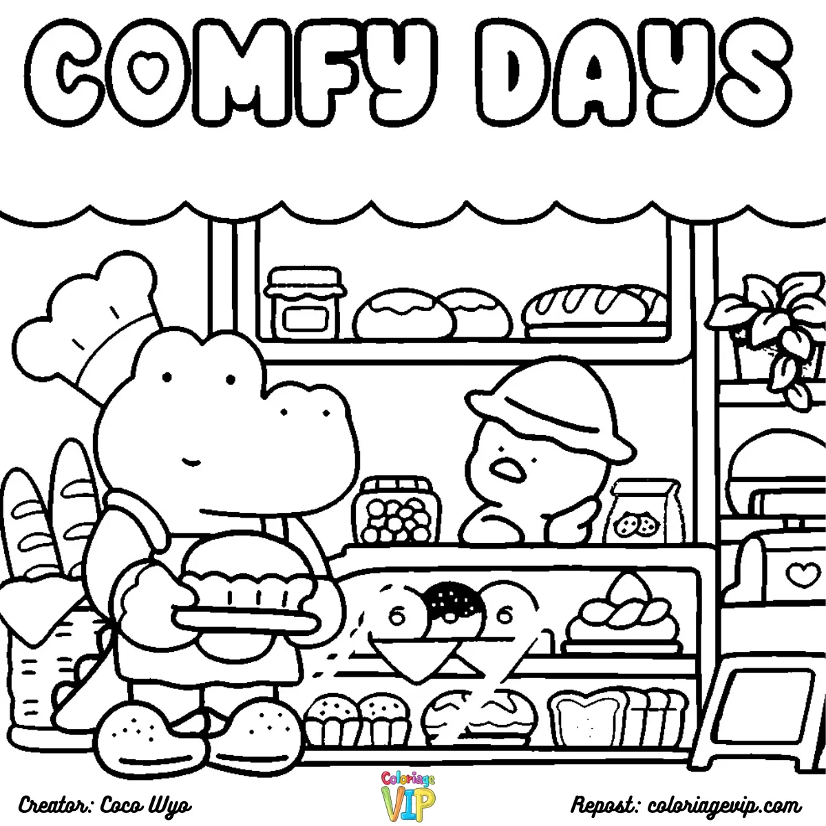 coloriage Comfy Days gratuit pour enfants