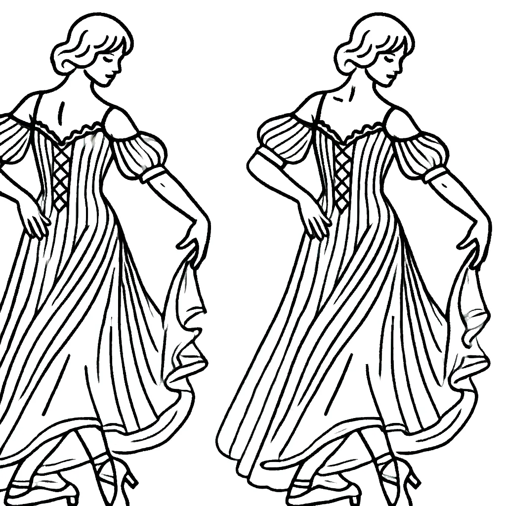 coloriage Danseuse et decoupage