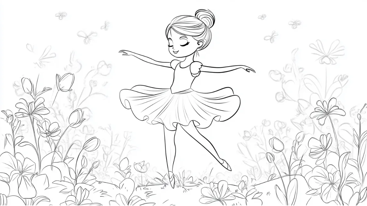 coloriage Danseuse à imprimer a4