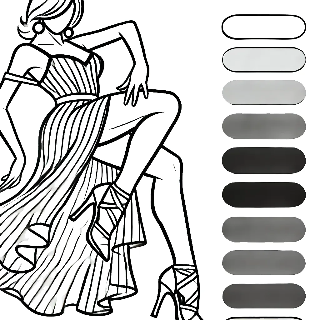 coloriage Danseuse à imprimer pour enfant de 4 ans