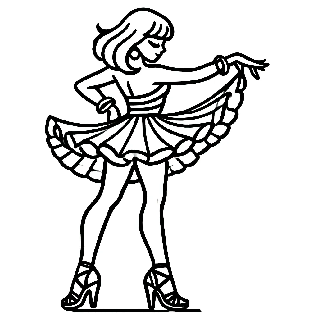 coloriage Danseuse pour primaire