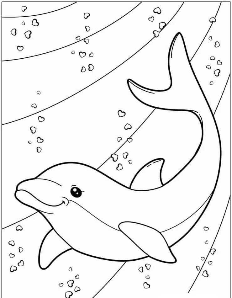 coloriage Dauphin de pour enfants