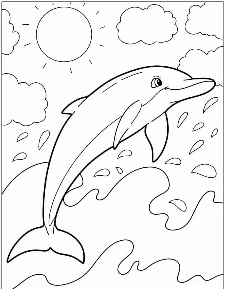 coloriage Dauphin et dessin a imprimer 1