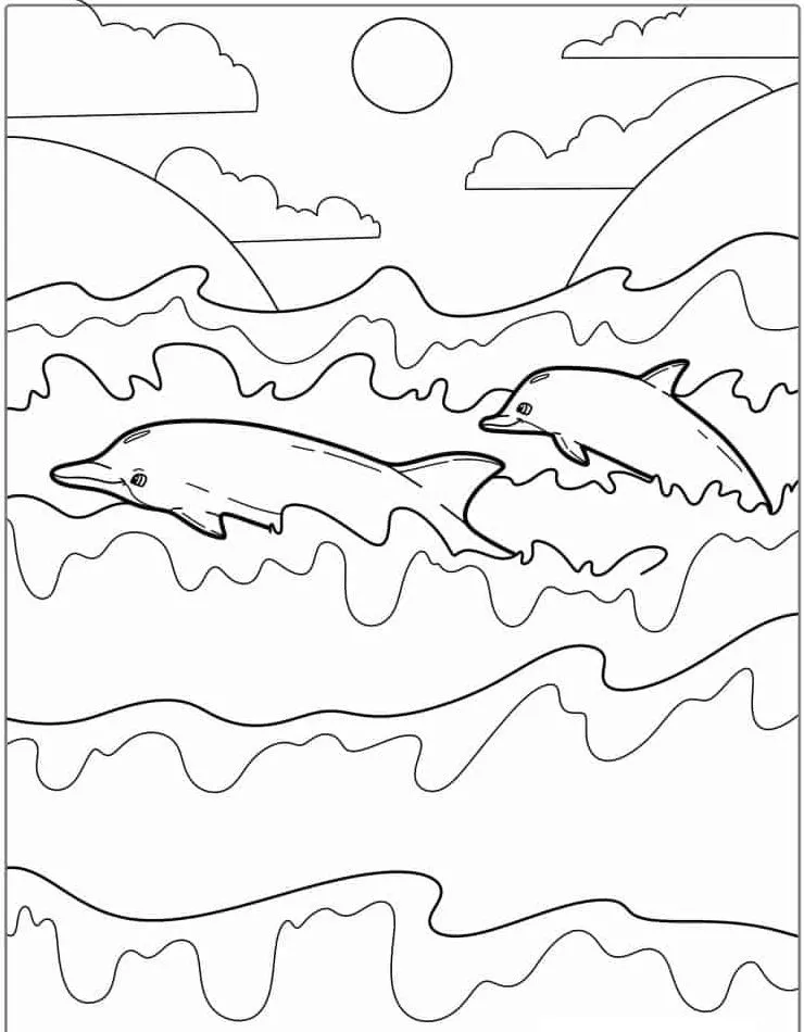 coloriage Dauphin pour enfants à télécharger 1