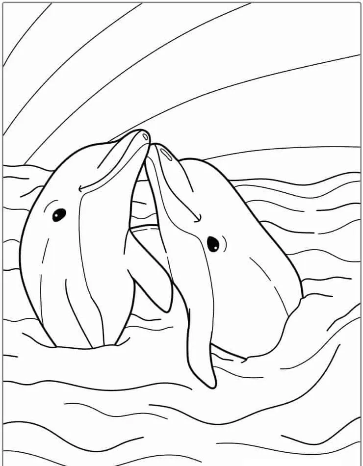 image de coloriage Dauphin pour enfant