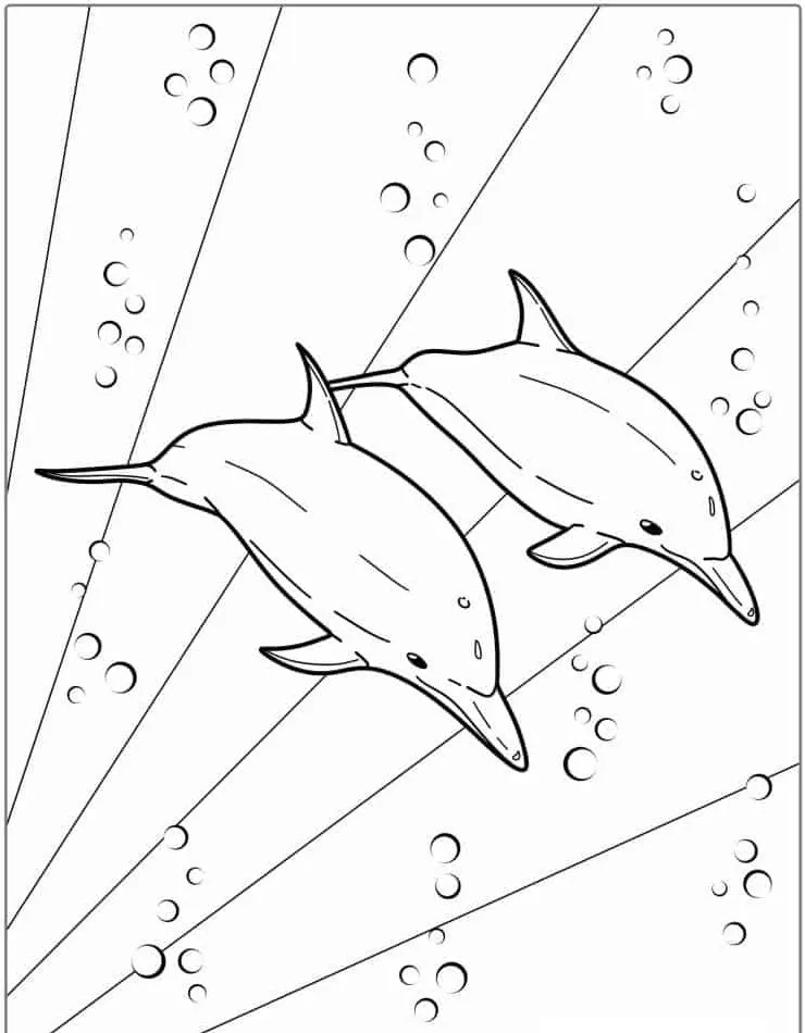 coloriage Dauphin pour enfants à imprimer 2