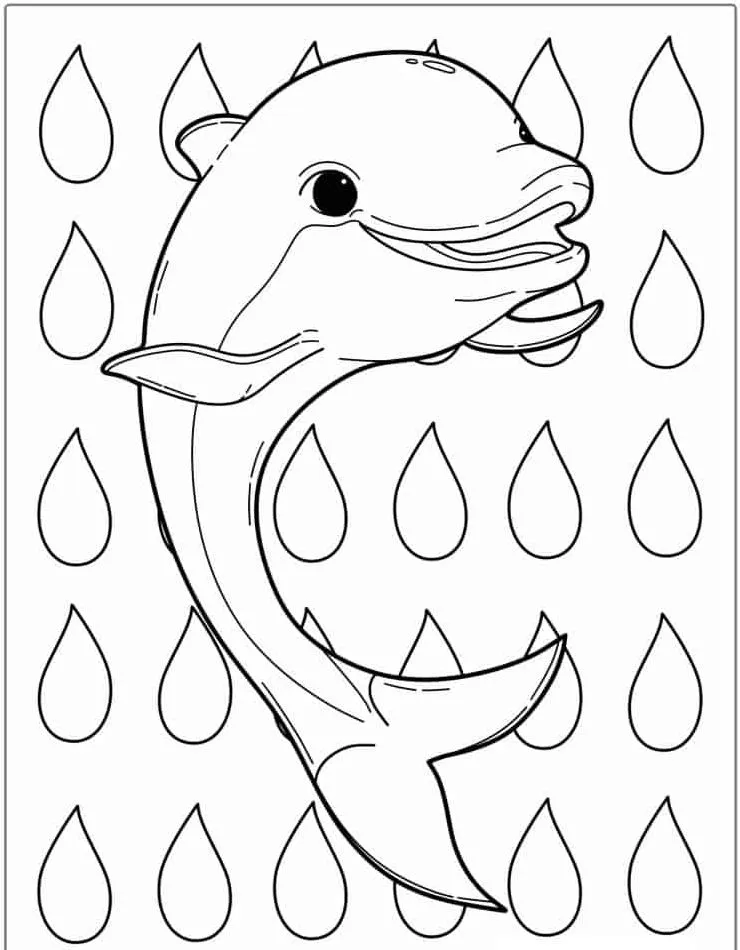 coloriage Dauphin a colorier en ligne gratuitement