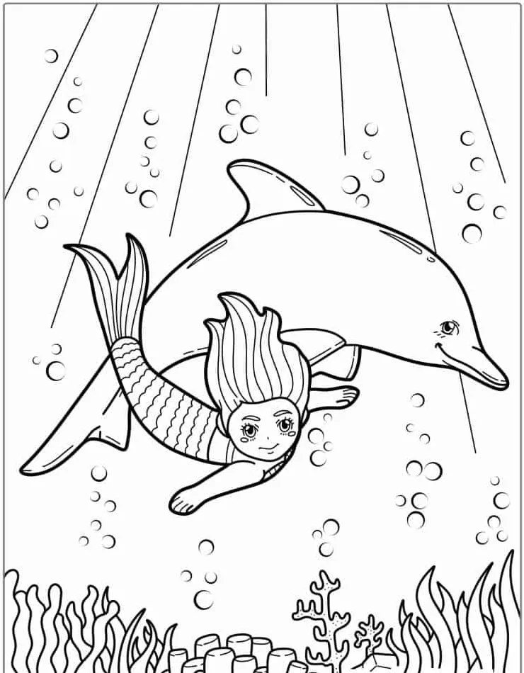 coloriage Dauphin pour enfants a imprimer 2