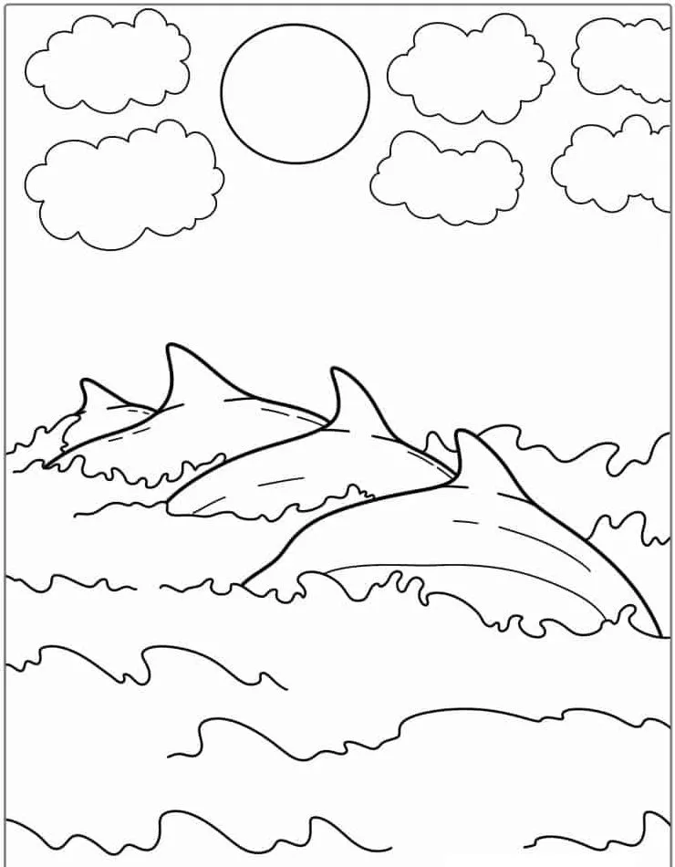 coloriage Dauphin à imprimer a4 1