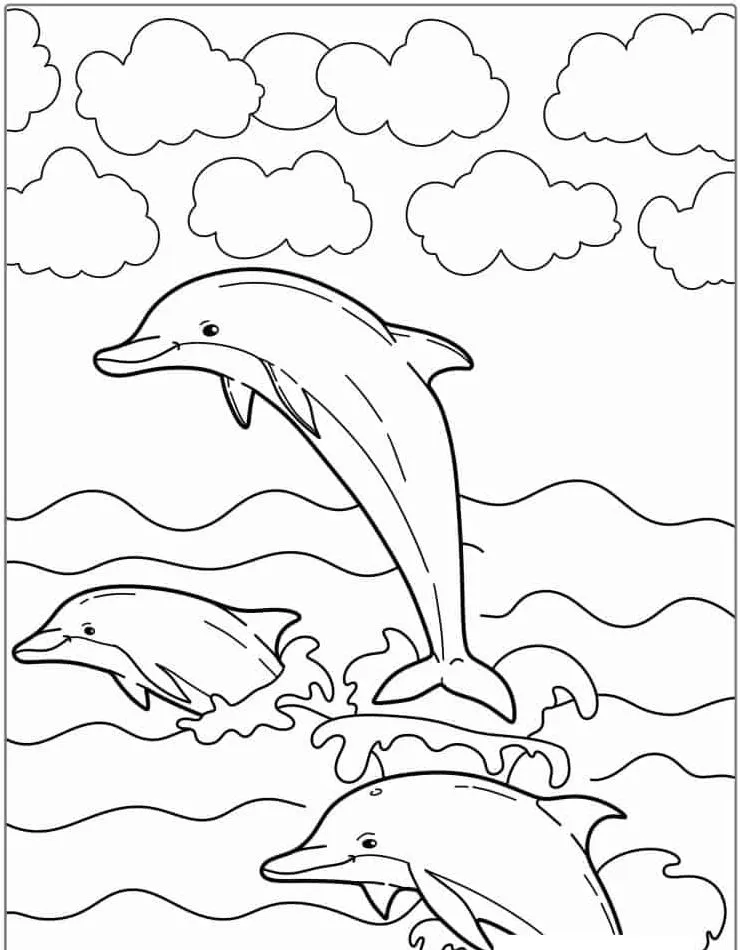 coloriage Dauphin pour enfant de 10 ans