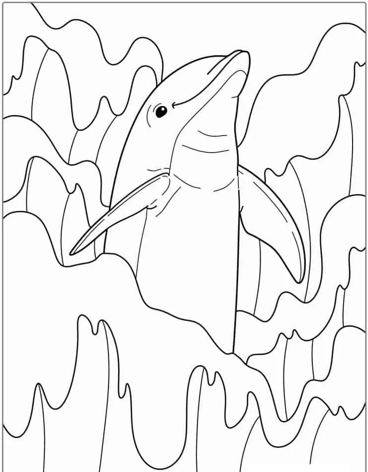 coloriage Dauphin pour enfant de 3 ans