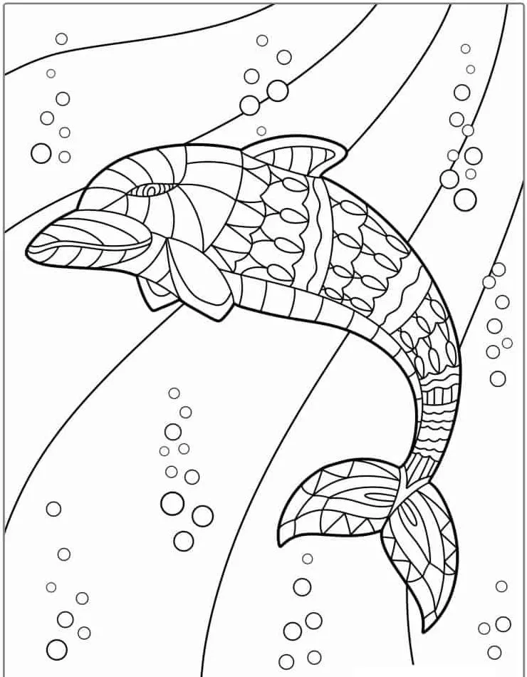 coloriage Dauphin pour enfant de 7 ans 1