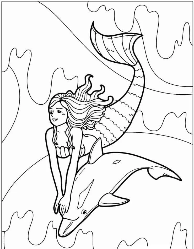 coloriage Dauphin à imprimer pour enfant de 7 ans