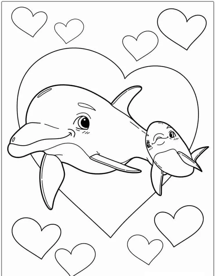 coloriage Dauphin pour enfant de 7 ans 2