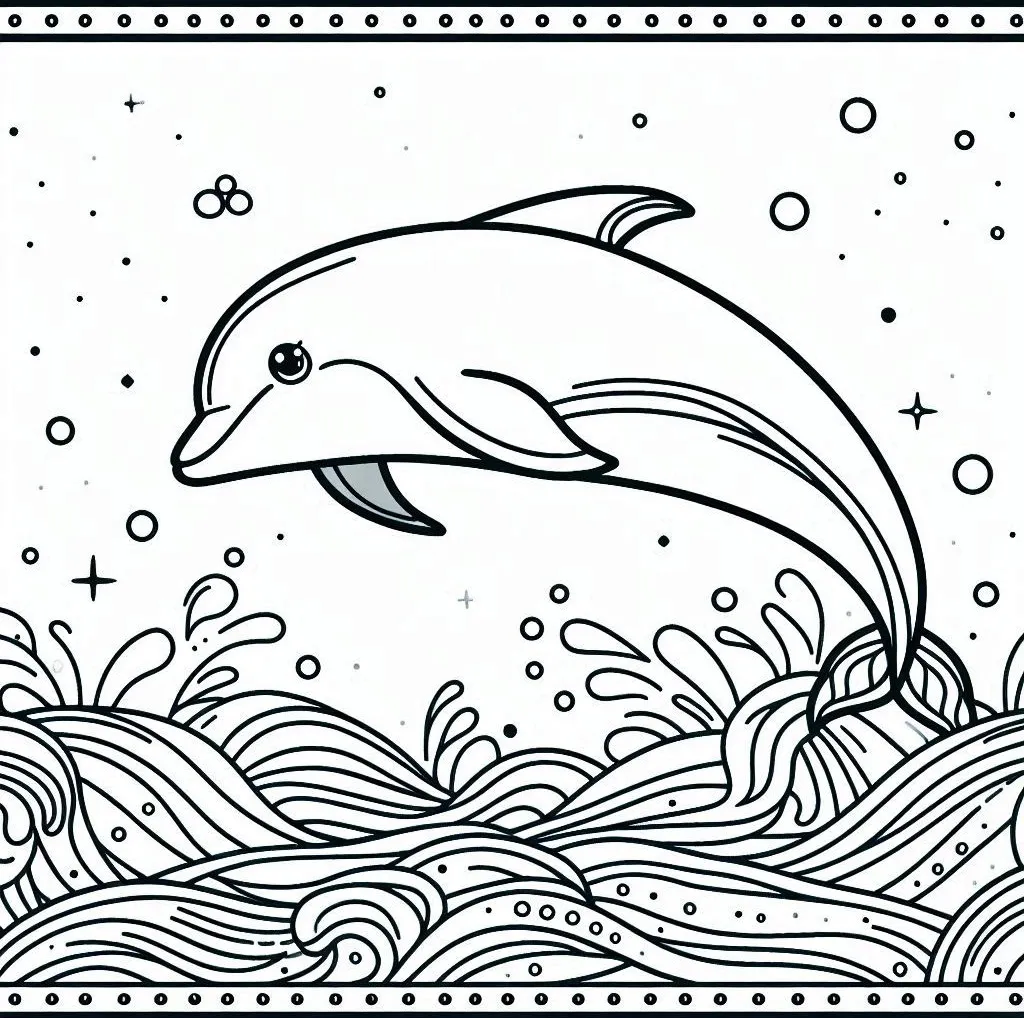 coloriage Dauphin pour enfant de 2 ans