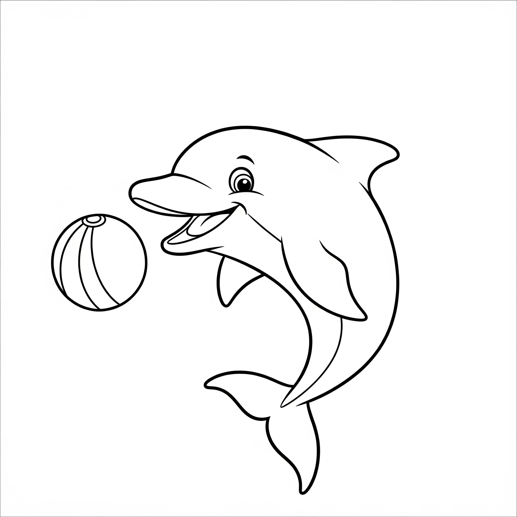 coloriage Dauphin jouant avec un ballon a telecharger