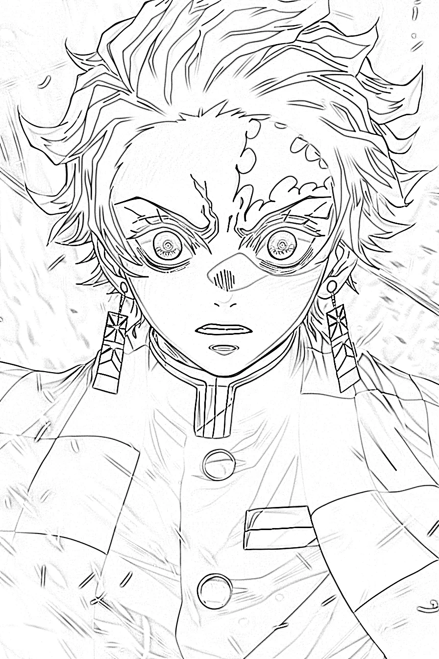 coloriage Demon Slayer educatif pour enfant