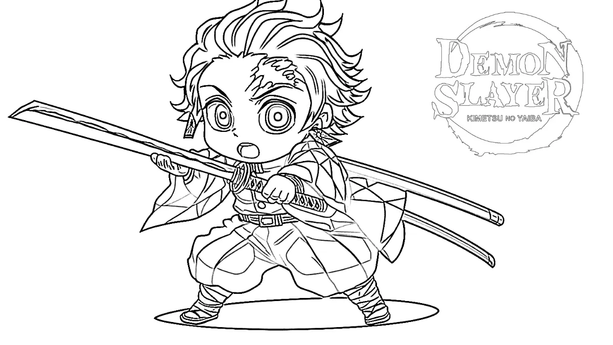 coloriage Demon Slayer pour enfant de 7 ans