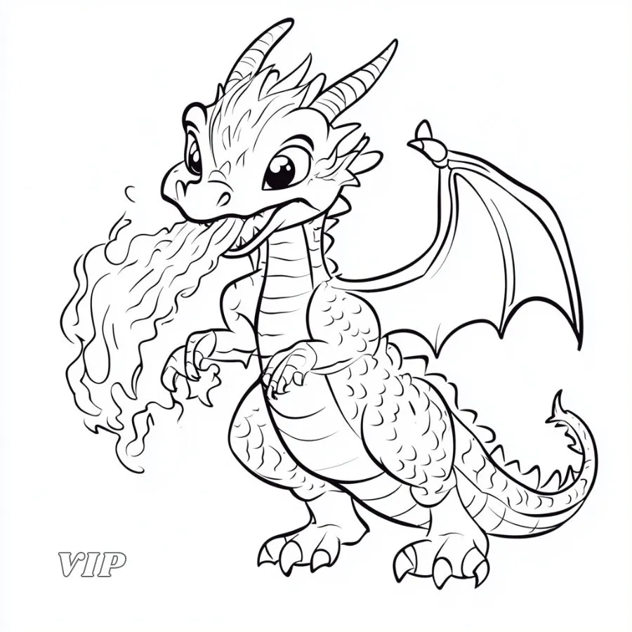 coloriage Dragon pour enfant de 5 ans