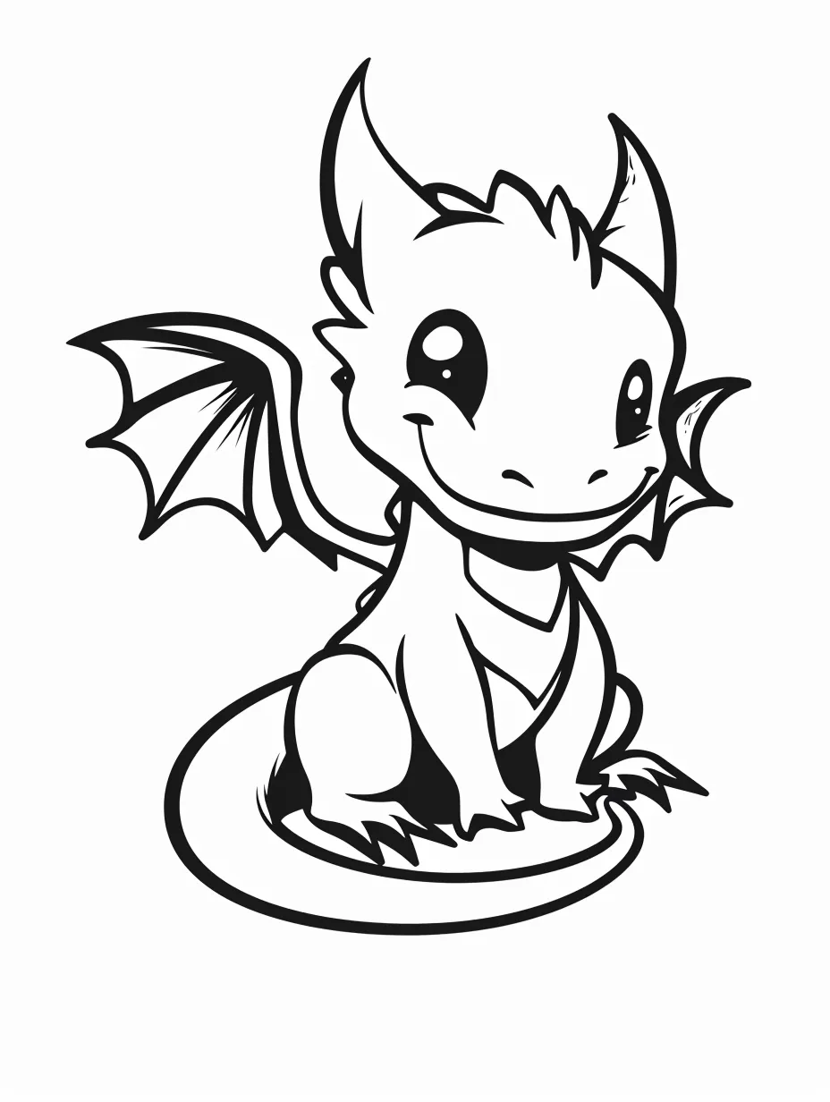 coloriage Dragon a imprimer pour enfant de 4 ans 1