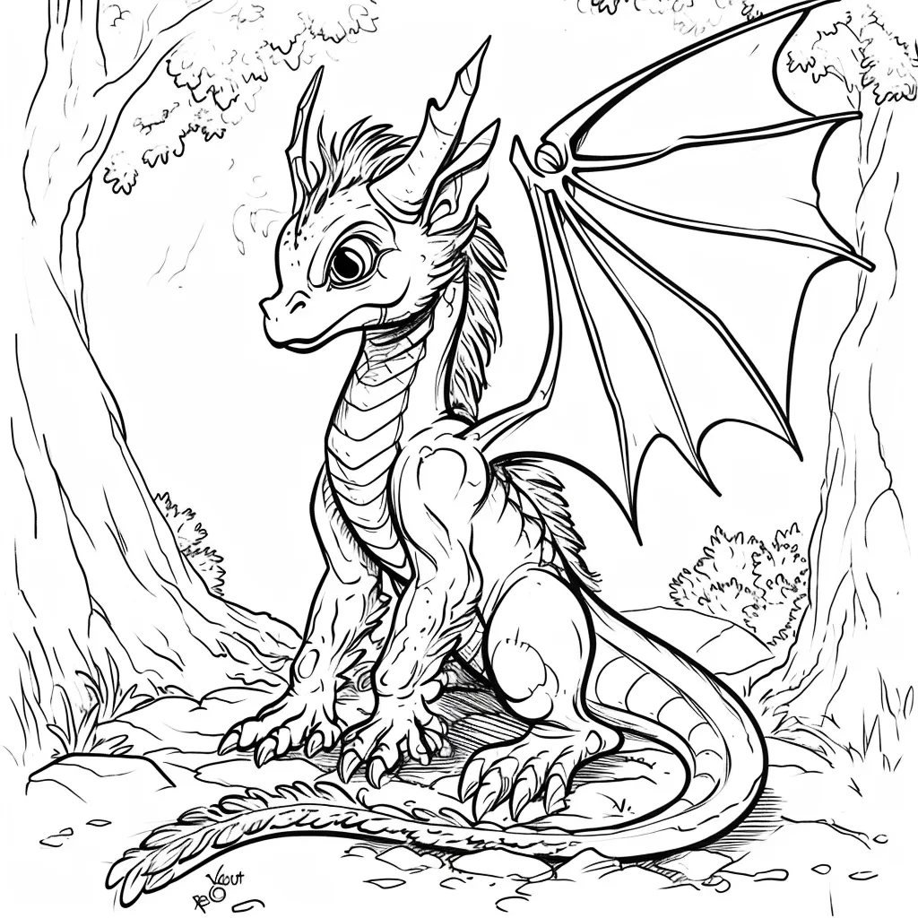 coloriage Dragon pour bebe a imprimer