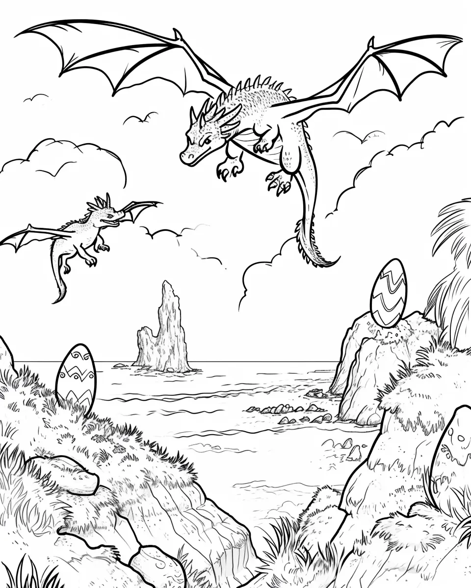 coloriage Dragon educatif pour enfant 2