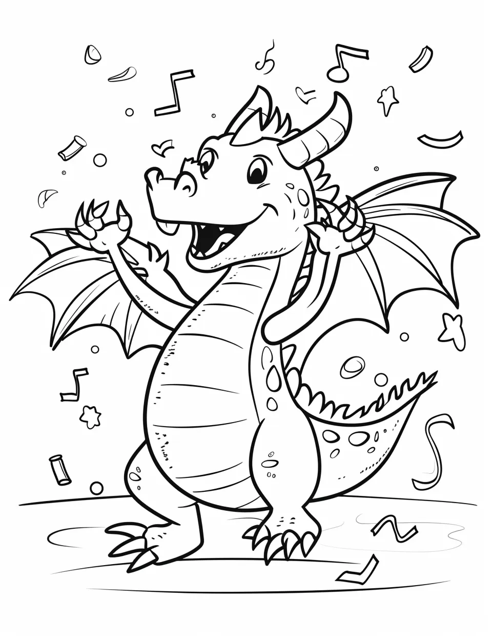 coloriage Dragon pour enfant de 2 ans