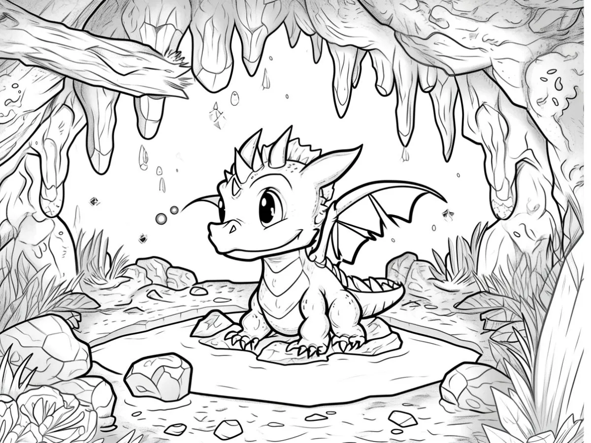 coloriage Dragon à imprimer pour enfant de 2 ans