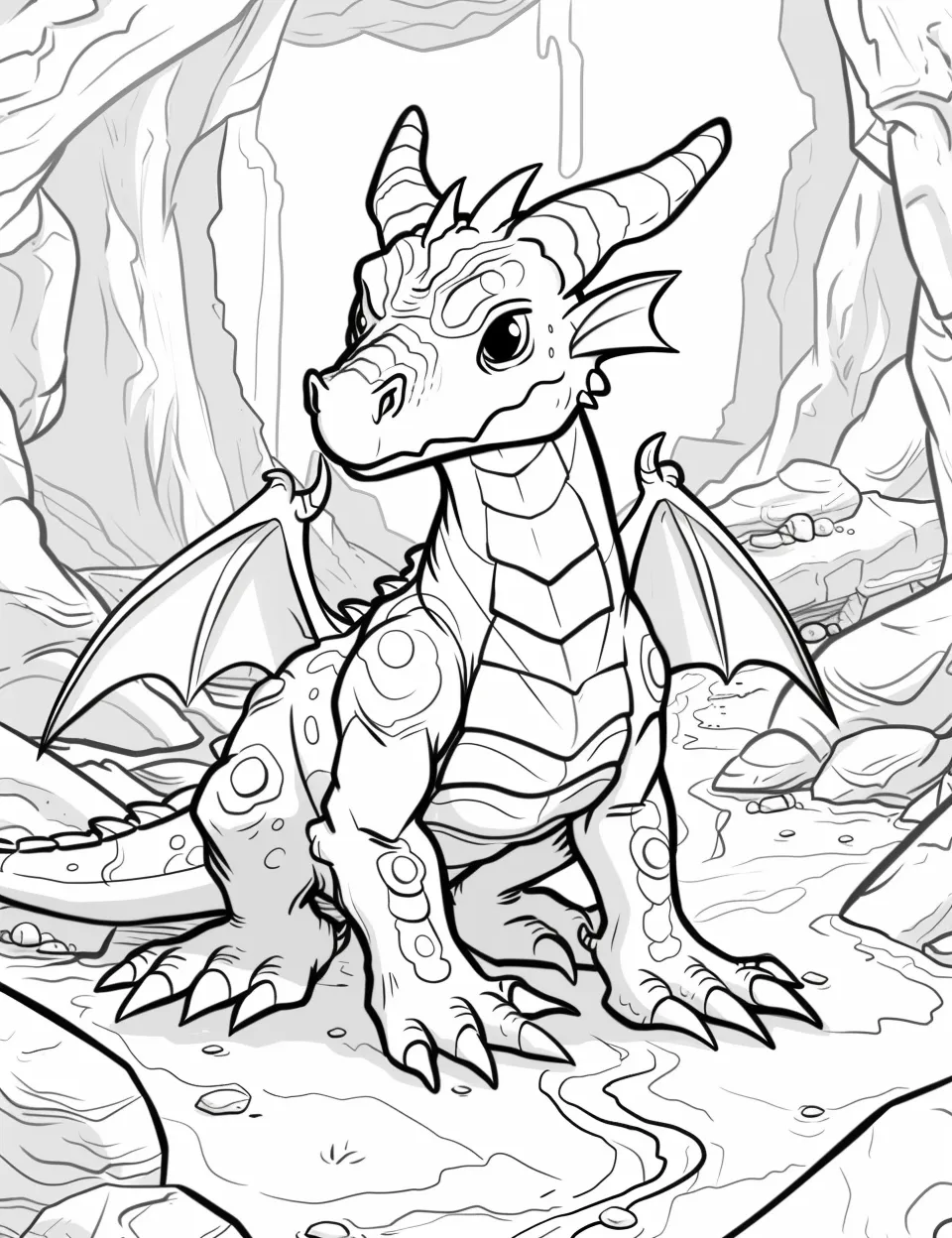 coloriage Dragon à imprimer pour enfant de 2 ans 2