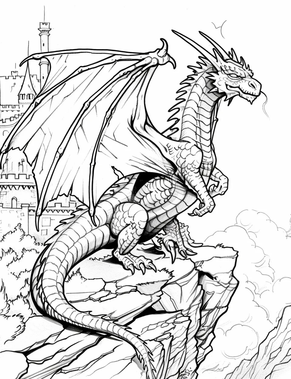 coloriage Dragon pour enfant a imprimer gratuit