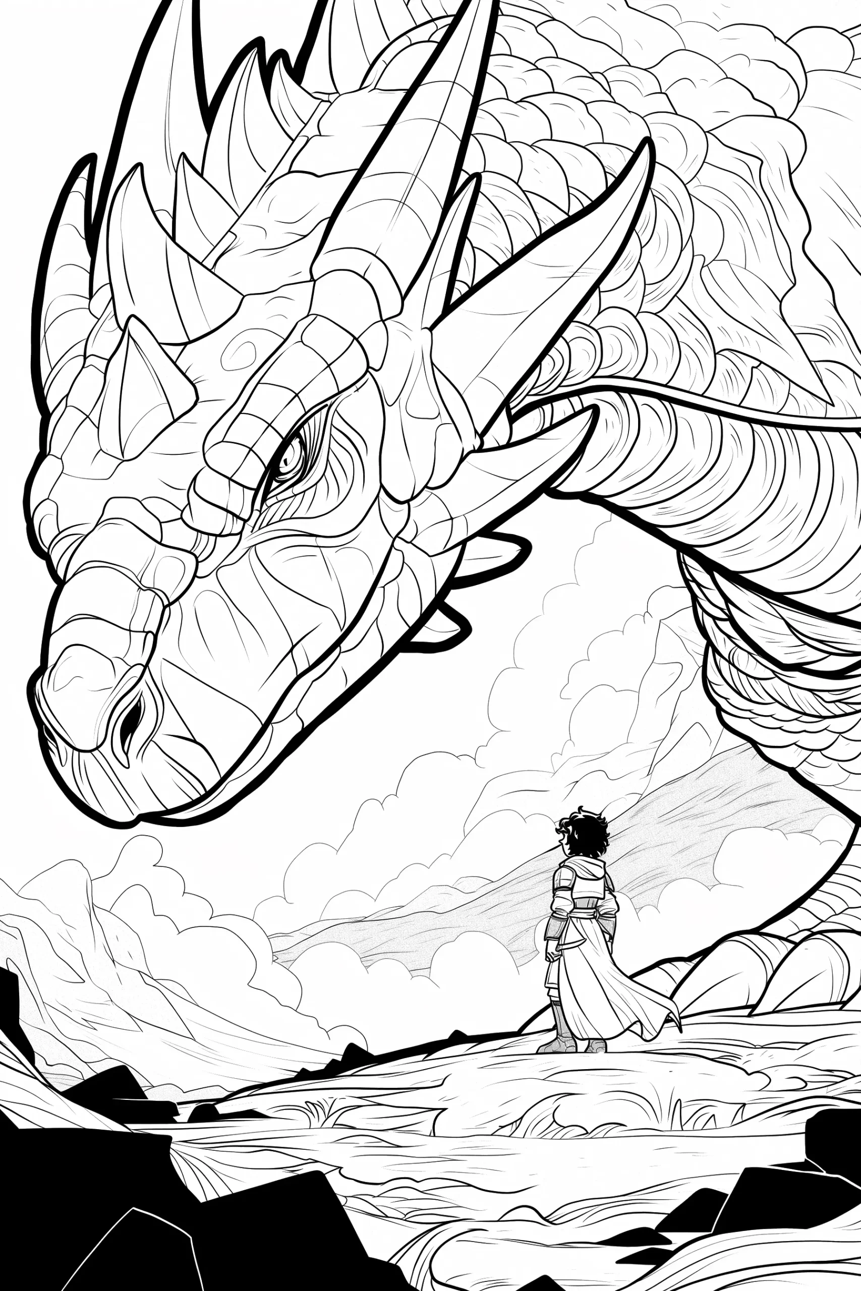 coloriage Dragon _1 a colorier en ligne